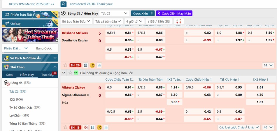 Kèo bóng đá trực tuyến